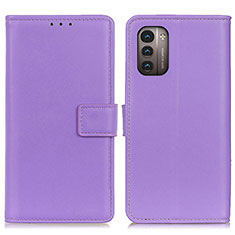 Leather Case Stands Flip Cover Holder A08D for Nokia G11 Purple