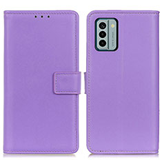 Leather Case Stands Flip Cover Holder A08D for Nokia G22 Purple