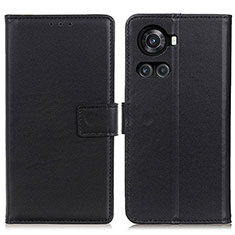 Leather Case Stands Flip Cover Holder A08D for OnePlus 10R 5G Black