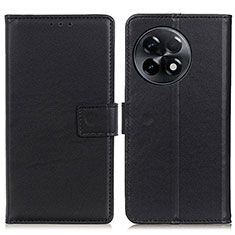 Leather Case Stands Flip Cover Holder A08D for OnePlus Ace 2 5G Black