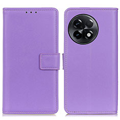 Leather Case Stands Flip Cover Holder A08D for OnePlus Ace 2 5G Purple