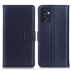 Leather Case Stands Flip Cover Holder A08D for OnePlus Nord CE 2 5G Blue