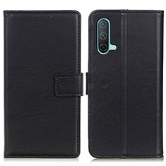 Leather Case Stands Flip Cover Holder A08D for OnePlus Nord CE 5G Black