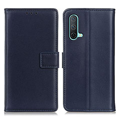 Leather Case Stands Flip Cover Holder A08D for OnePlus Nord CE 5G Blue