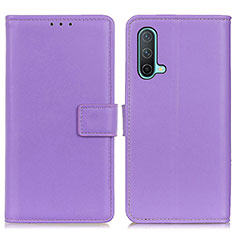 Leather Case Stands Flip Cover Holder A08D for OnePlus Nord CE 5G Purple