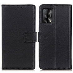 Leather Case Stands Flip Cover Holder A08D for Oppo A74 4G Black