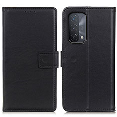 Leather Case Stands Flip Cover Holder A08D for Oppo A93 5G Black