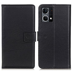 Leather Case Stands Flip Cover Holder A08D for Oppo F21 Pro 4G Black