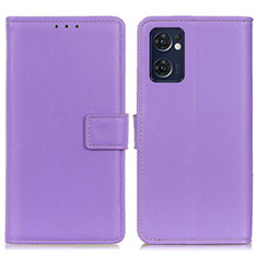 Leather Case Stands Flip Cover Holder A08D for Oppo Find X5 Lite 5G Purple