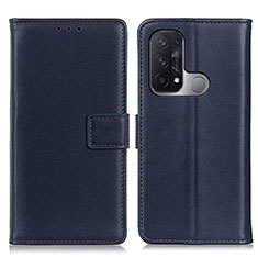 Leather Case Stands Flip Cover Holder A08D for Oppo Reno5 A Blue