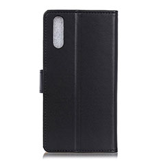 Leather Case Stands Flip Cover Holder A08D for Samsung Galaxy A02 Black