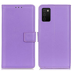 Leather Case Stands Flip Cover Holder A08D for Samsung Galaxy A02s Purple