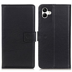 Leather Case Stands Flip Cover Holder A08D for Samsung Galaxy A04E Black