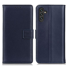 Leather Case Stands Flip Cover Holder A08D for Samsung Galaxy A04s Blue