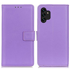 Leather Case Stands Flip Cover Holder A08D for Samsung Galaxy A13 4G Purple