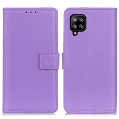 Leather Case Stands Flip Cover Holder A08D for Samsung Galaxy A22 4G Purple