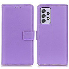 Leather Case Stands Flip Cover Holder A08D for Samsung Galaxy A73 5G Purple