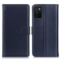 Leather Case Stands Flip Cover Holder A08D for Samsung Galaxy F02S SM-E025F Blue