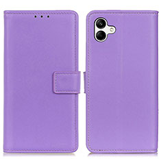 Leather Case Stands Flip Cover Holder A08D for Samsung Galaxy F04 Purple