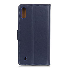 Leather Case Stands Flip Cover Holder A08D for Samsung Galaxy M01 Blue