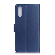 Leather Case Stands Flip Cover Holder A08D for Samsung Galaxy M02 Blue