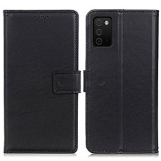 Leather Case Stands Flip Cover Holder A08D for Samsung Galaxy M02s Black