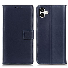 Leather Case Stands Flip Cover Holder A08D for Samsung Galaxy M04 Blue