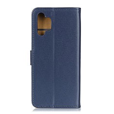 Leather Case Stands Flip Cover Holder A08D for Samsung Galaxy M32 5G Blue