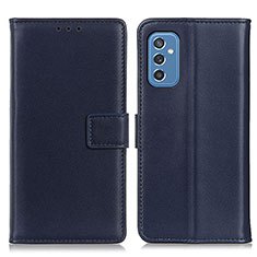 Leather Case Stands Flip Cover Holder A08D for Samsung Galaxy M52 5G Blue