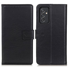 Leather Case Stands Flip Cover Holder A08D for Samsung Galaxy Quantum4 5G Black