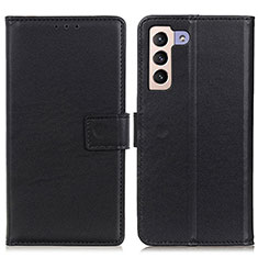 Leather Case Stands Flip Cover Holder A08D for Samsung Galaxy S22 5G Black