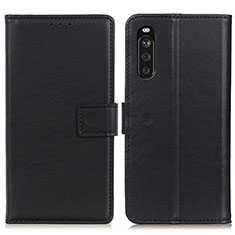 Leather Case Stands Flip Cover Holder A08D for Sony Xperia 10 III SO-52B Black