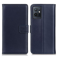 Leather Case Stands Flip Cover Holder A08D for Vivo Y75 5G Blue