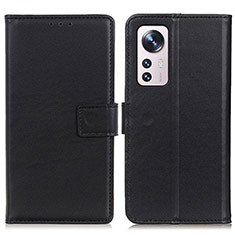 Leather Case Stands Flip Cover Holder A08D for Xiaomi Mi 12 5G Black