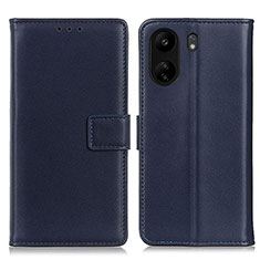 Leather Case Stands Flip Cover Holder A08D for Xiaomi Poco C65 Blue