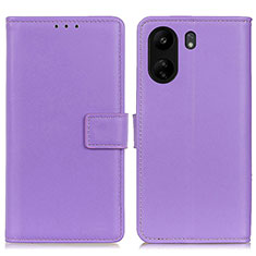 Leather Case Stands Flip Cover Holder A08D for Xiaomi Poco C65 Purple