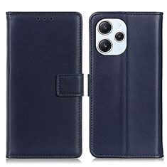 Leather Case Stands Flip Cover Holder A08D for Xiaomi Redmi 12 4G Blue