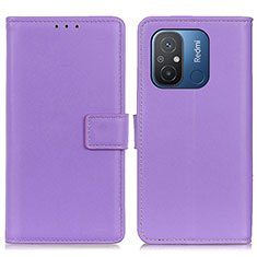 Leather Case Stands Flip Cover Holder A08D for Xiaomi Redmi 12C 4G Purple