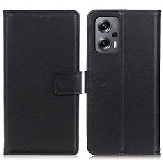 Leather Case Stands Flip Cover Holder A08D for Xiaomi Redmi Note 12 Turbo 5G Black