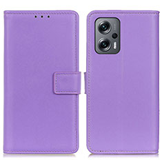 Leather Case Stands Flip Cover Holder A08D for Xiaomi Redmi Note 12 Turbo 5G Purple