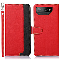 Leather Case Stands Flip Cover Holder A09D for Asus ROG Phone 7 Red