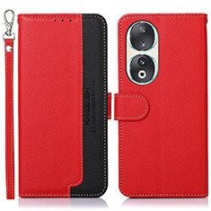 Leather Case Stands Flip Cover Holder A09D for Huawei Honor 90 5G Red