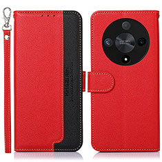 Leather Case Stands Flip Cover Holder A09D for Huawei Honor Magic6 Lite 5G Red