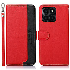 Leather Case Stands Flip Cover Holder A09D for Huawei Honor X6a Red