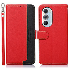 Leather Case Stands Flip Cover Holder A09D for Motorola Moto Edge Plus (2022) 5G Red