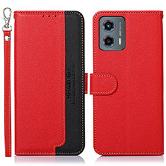 Leather Case Stands Flip Cover Holder A09D for Motorola Moto G 5G (2023) Red