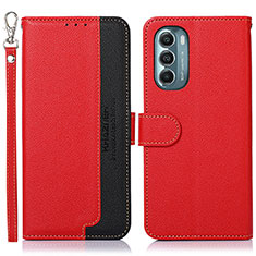 Leather Case Stands Flip Cover Holder A09D for Motorola Moto G Stylus (2022) 4G Red