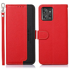 Leather Case Stands Flip Cover Holder A09D for Motorola ThinkPhone 5G Red