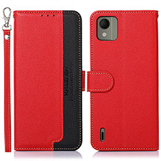 Leather Case Stands Flip Cover Holder A09D for Nokia C110 Red