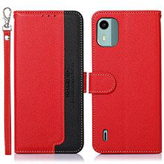 Leather Case Stands Flip Cover Holder A09D for Nokia C12 Plus Red